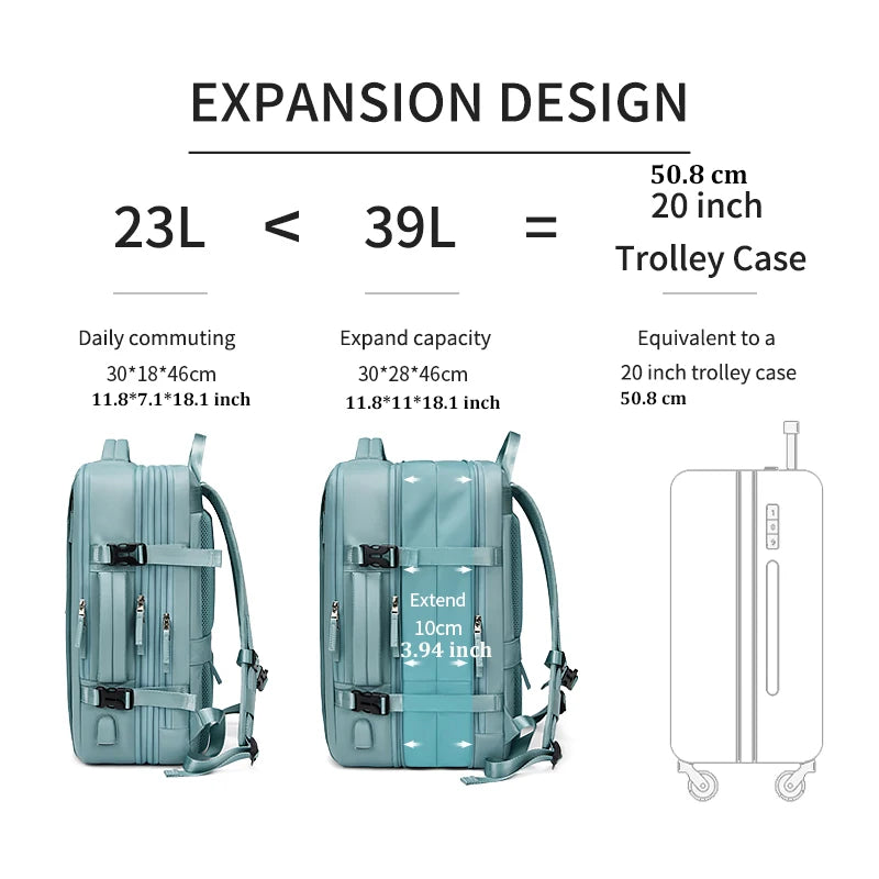 Mochila NordTrail - Com Usb -  Expansível de 25 a 39L - Impérmeavel - Notebook 17